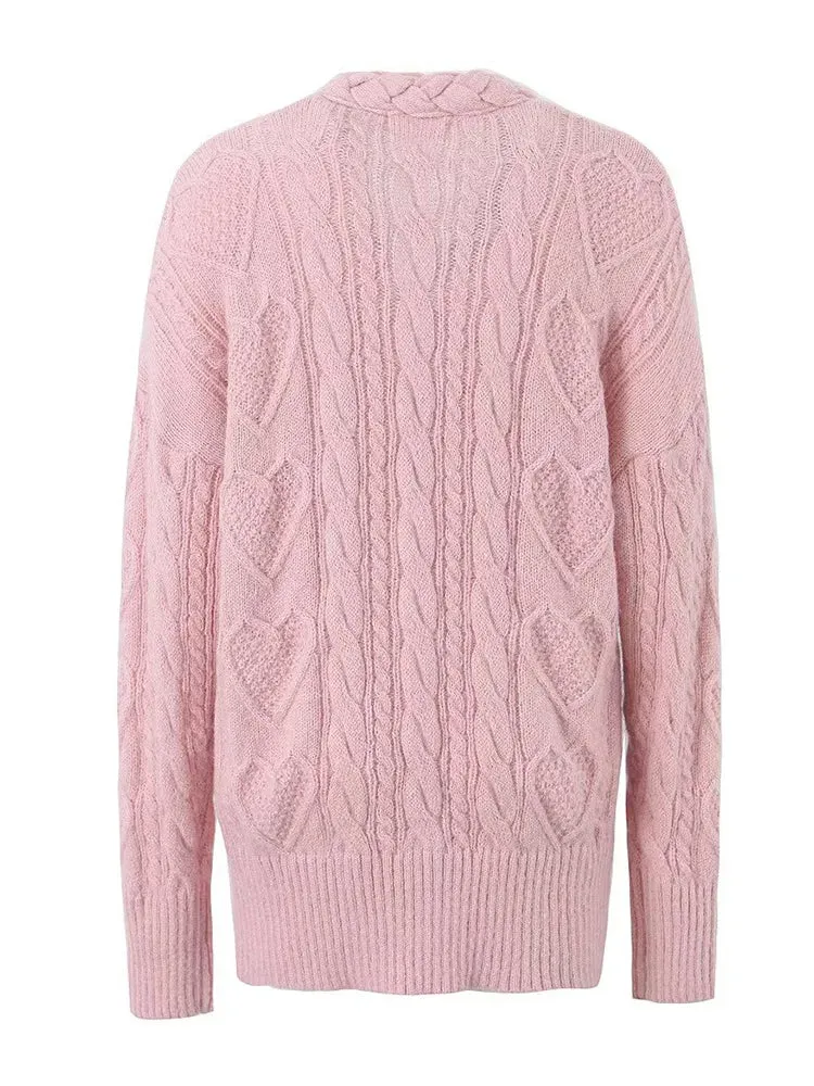 Pre Order:  Bejeweled Buttons Cable Knit Sweater