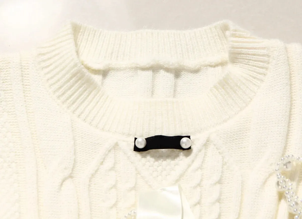 Pre Order:  Laces and Pearls Beige Sweater