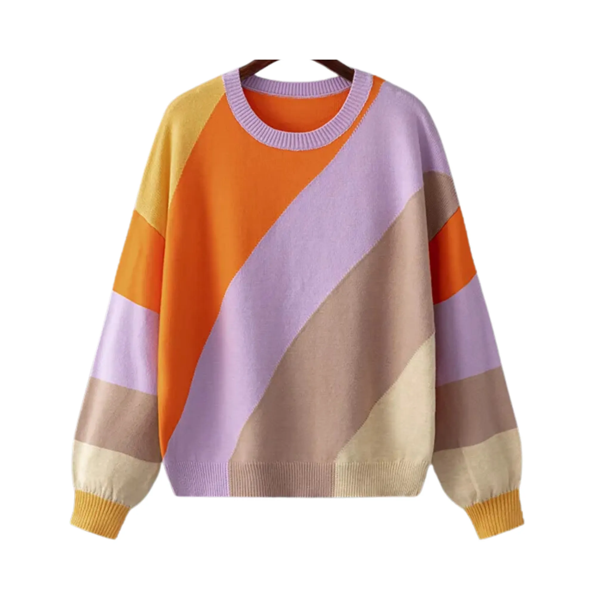 Pre Order:  Multicolor Diagonal Stripes Knit Sweater