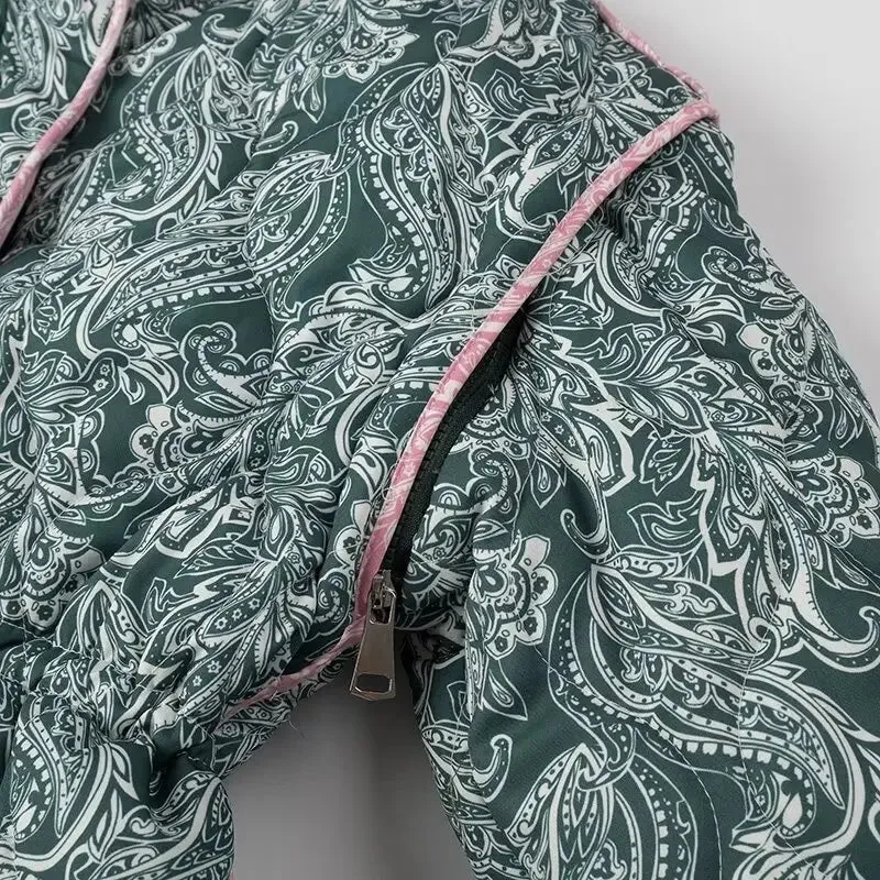 Pre Order:  Paisley Removable Sleeves Zip-Up Jacket