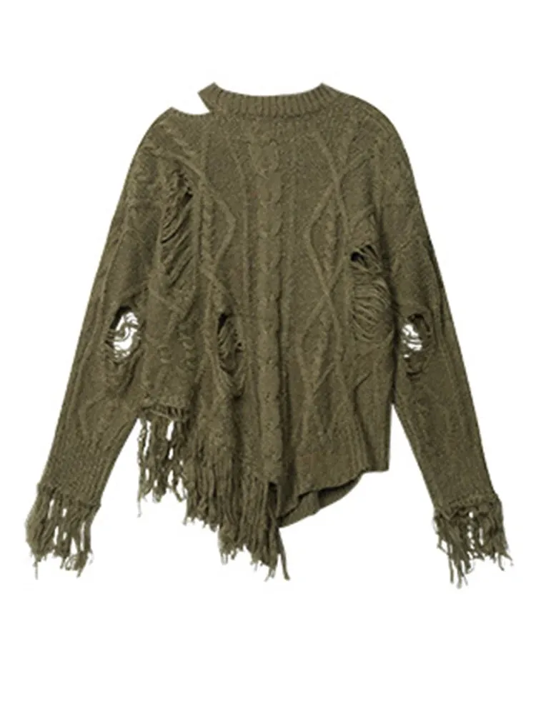 Pre Order:  Shabby Round Neck Knitted Sweater