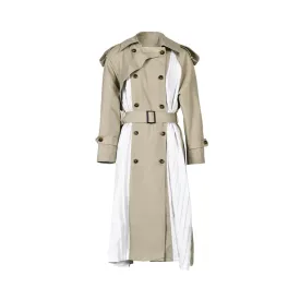 Pre Order:  Spliced Pleated Belted Trench Coat