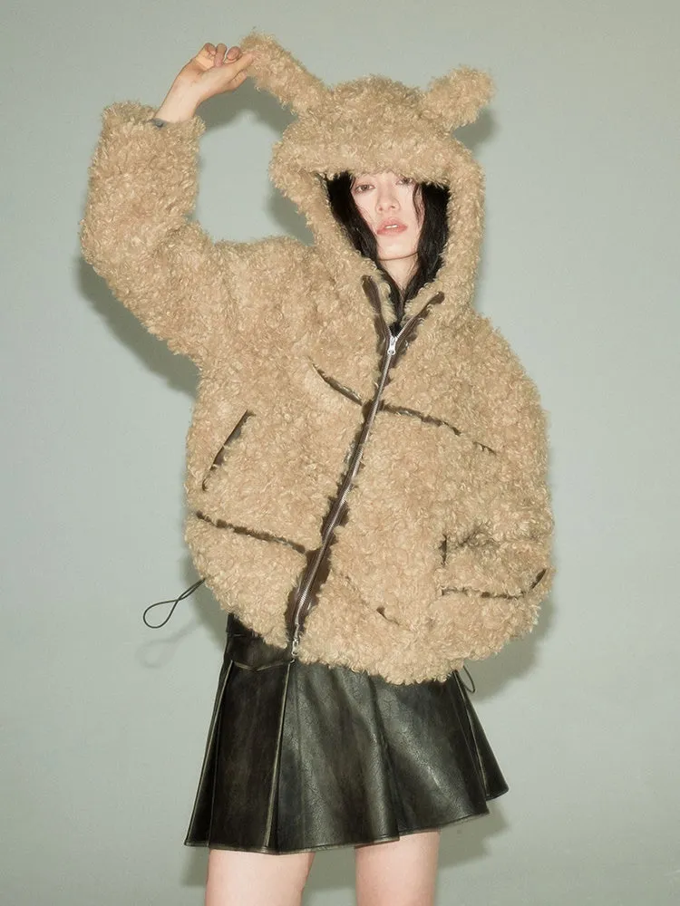 Rabbit Ears Eco-friendly Fur Jacket【s0000004247】