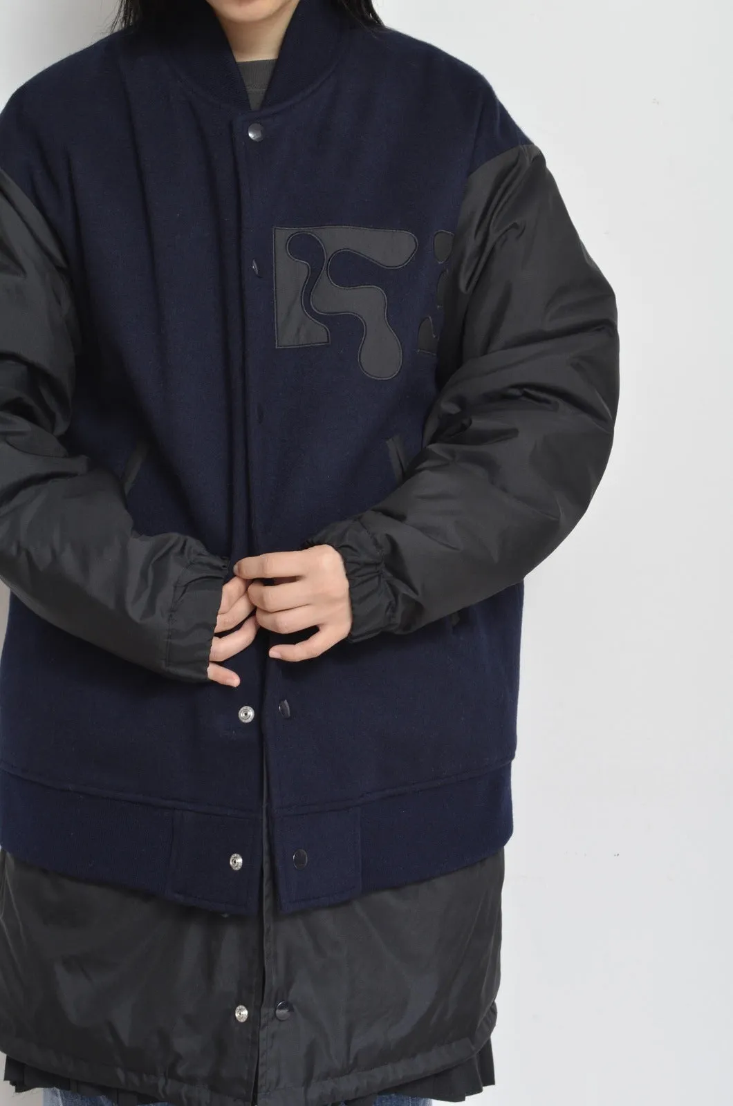 REMIX MELTON LAYER STADIUM JACKET/NAV/01