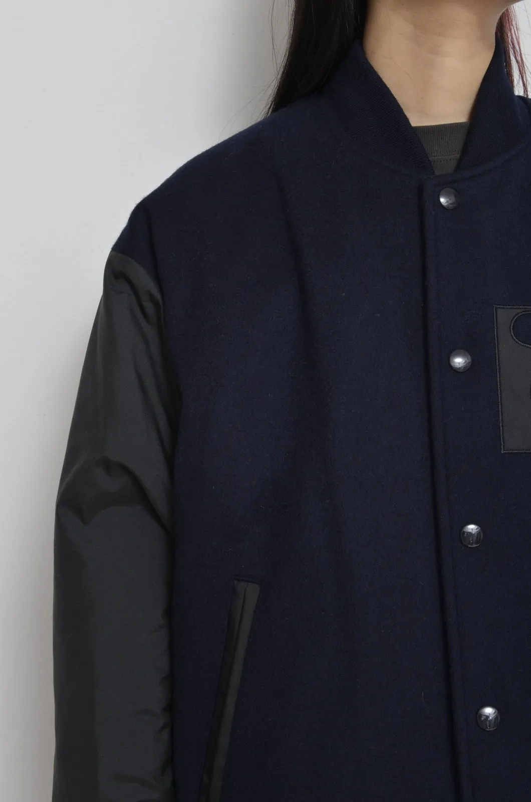 REMIX MELTON LAYER STADIUM JACKET/NAV/01