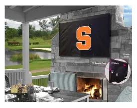 Syracuse Orange HBS Black Breathable Water Resistant Vinyl TV Cover