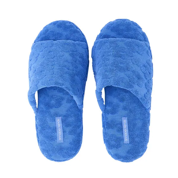 Terry Slide Slipper - Flower Blue