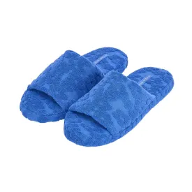 Terry Slide Slipper - Flower Blue