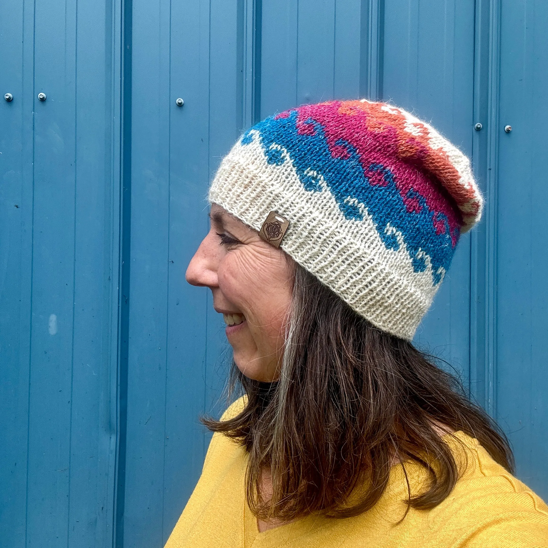 The Seascape Beanie Knitting PATTERN colorwork fair isle ocean waves dk weight