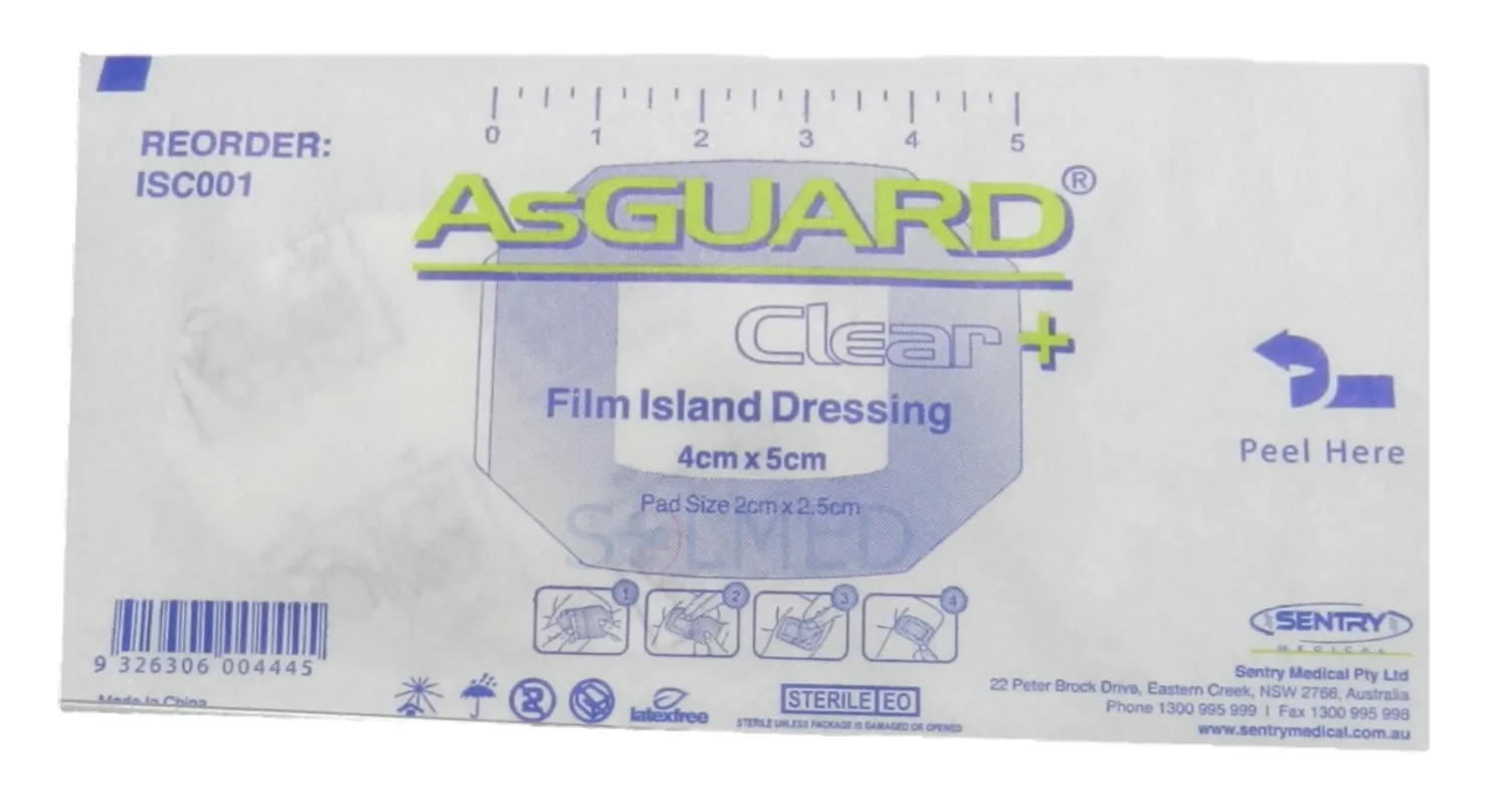 TRANSPARENT FILM ISLAND DRESSING 4 X 5CM