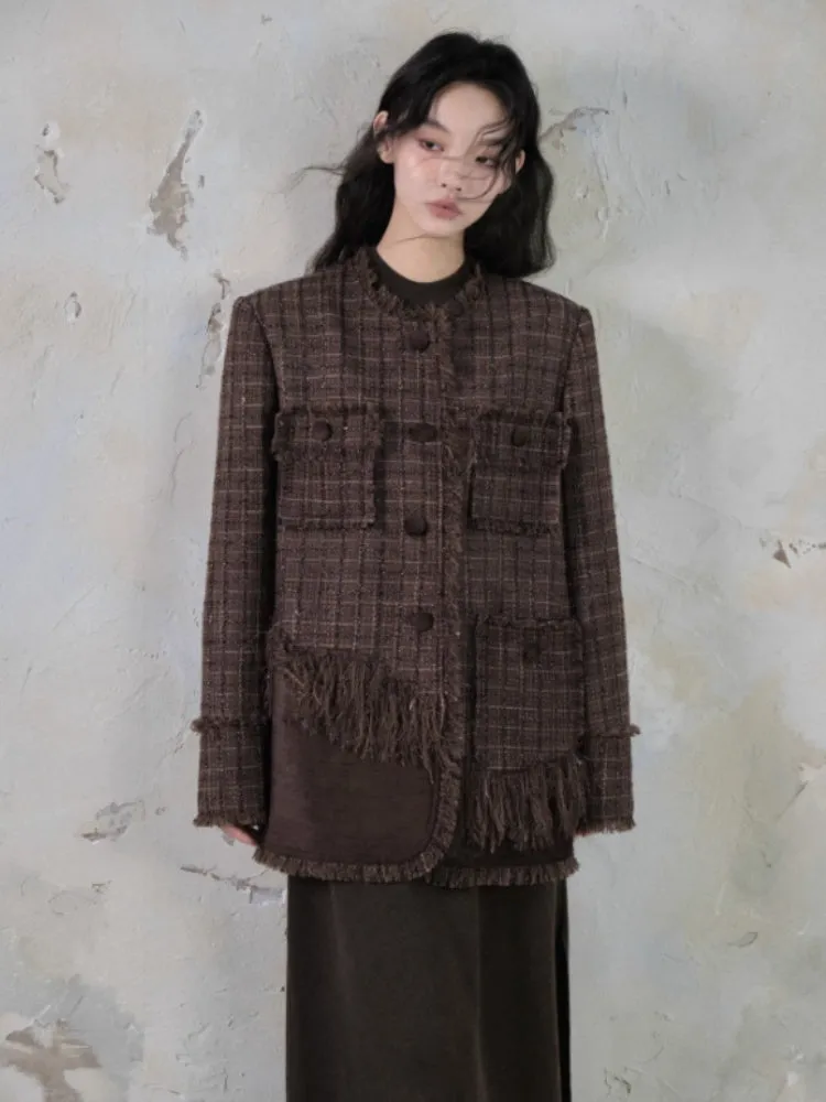 Tweed Loose Tassel Short Coat【s0000004389】