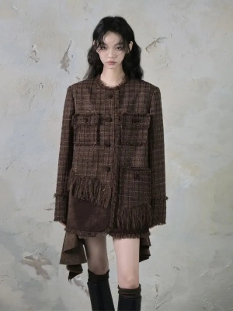 Tweed Loose Tassel Short Coat【s0000004389】