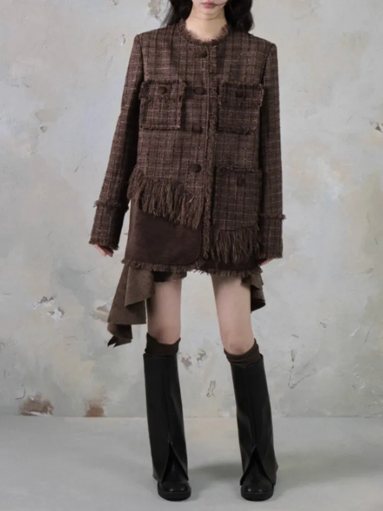 Tweed Loose Tassel Short Coat【s0000004389】