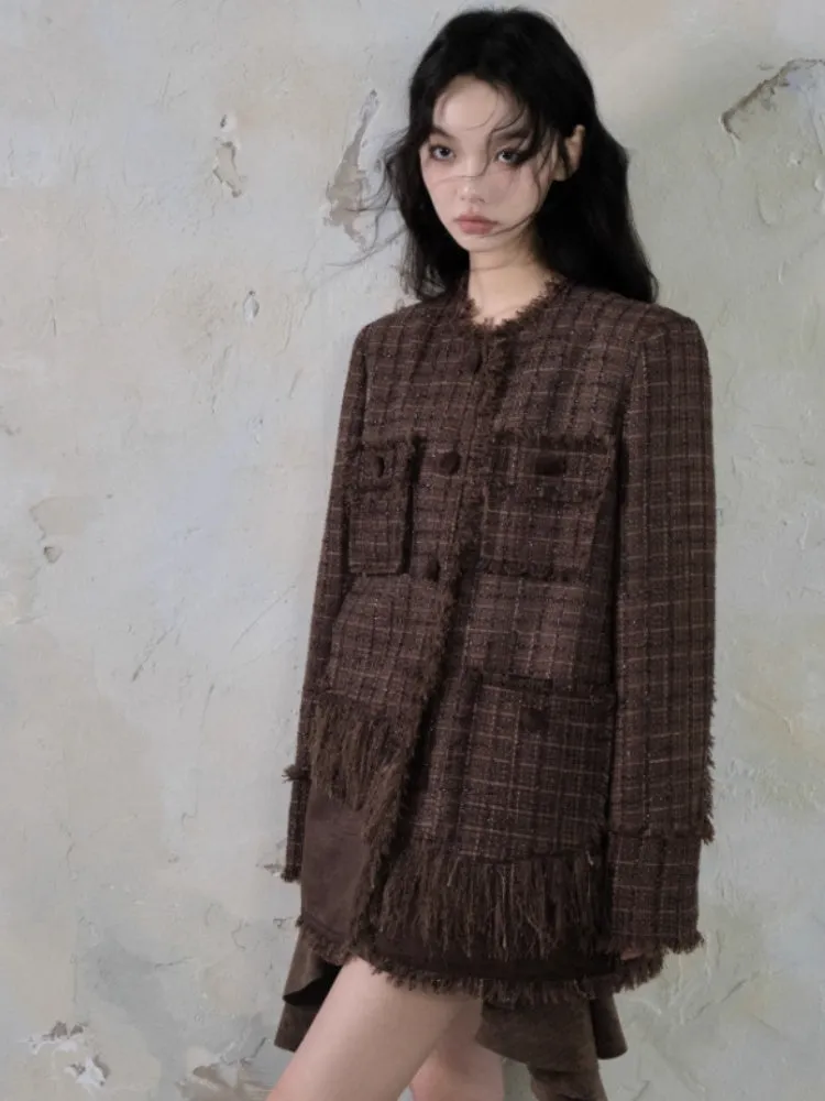 Tweed Loose Tassel Short Coat【s0000004389】