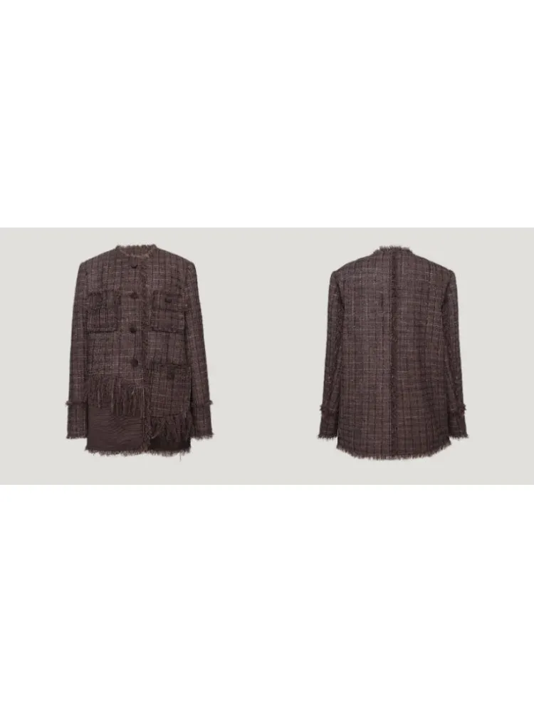 Tweed Loose Tassel Short Coat【s0000004389】