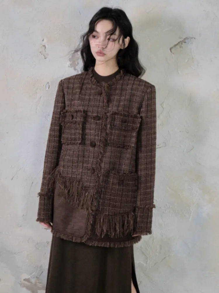 Tweed Loose Tassel Short Coat【s0000004389】