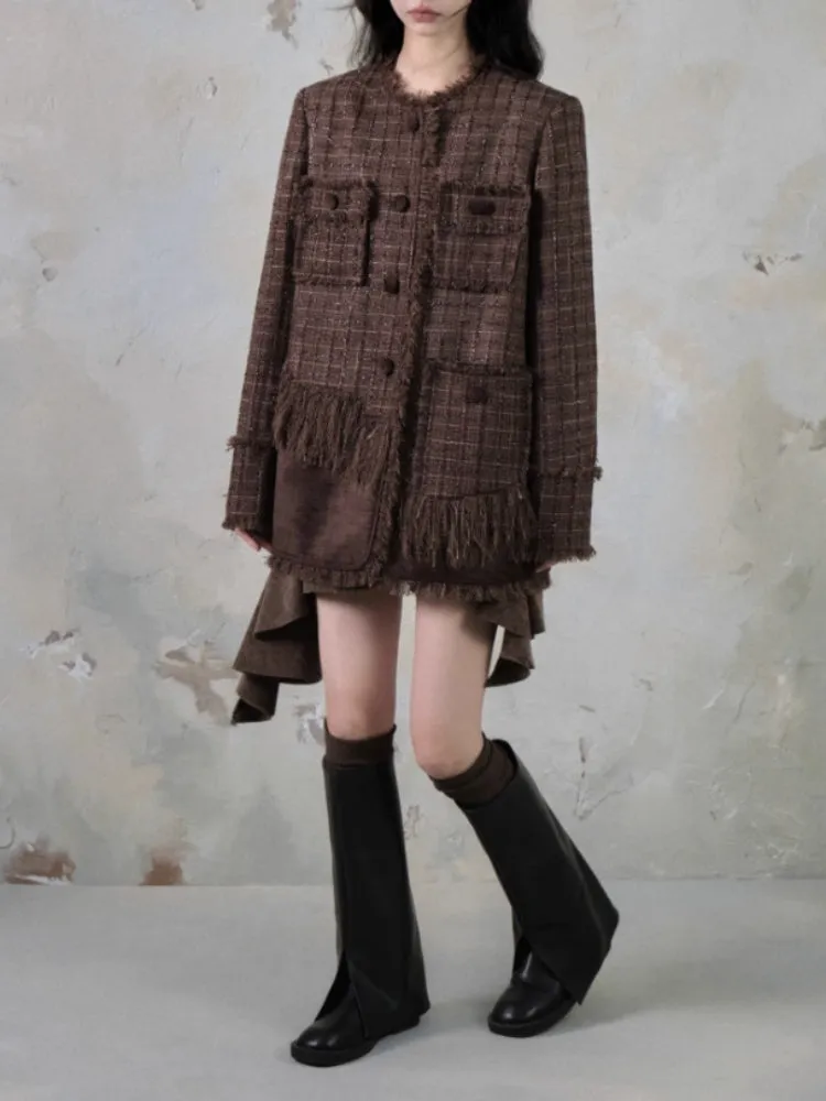 Tweed Loose Tassel Short Coat【s0000004389】