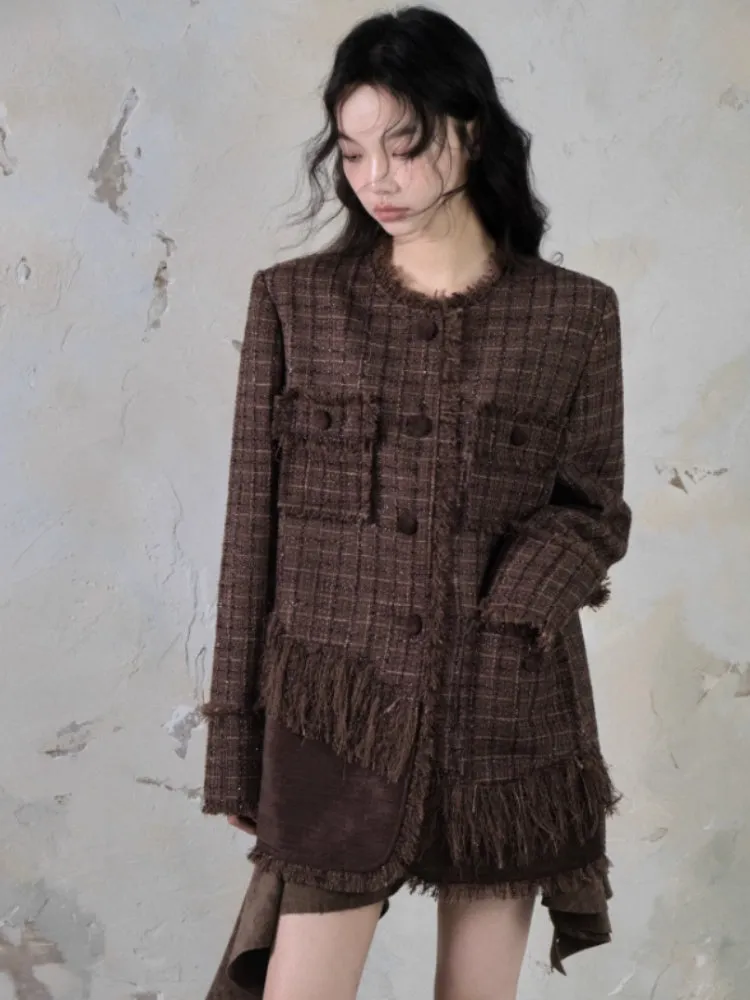 Tweed Loose Tassel Short Coat【s0000004389】