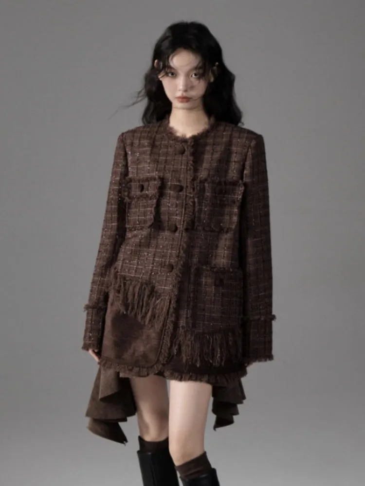 Tweed Loose Tassel Short Coat【s0000004389】