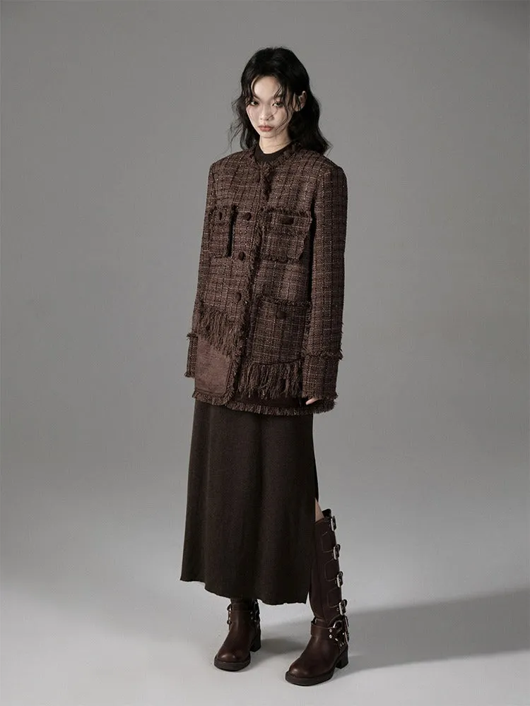 Tweed Loose Tassel Short Coat【s0000004389】