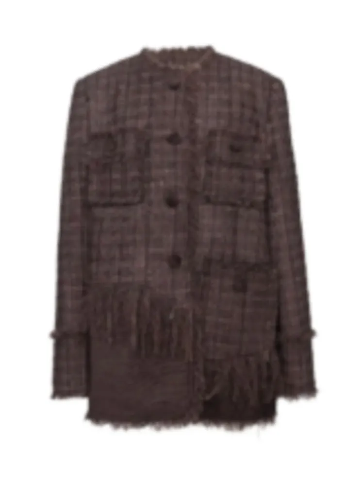 Tweed Loose Tassel Short Coat【s0000004389】