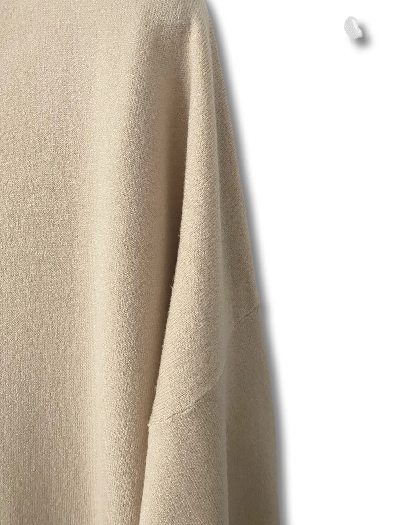 V-Neck Center Seam Viscose Sweater in Sand