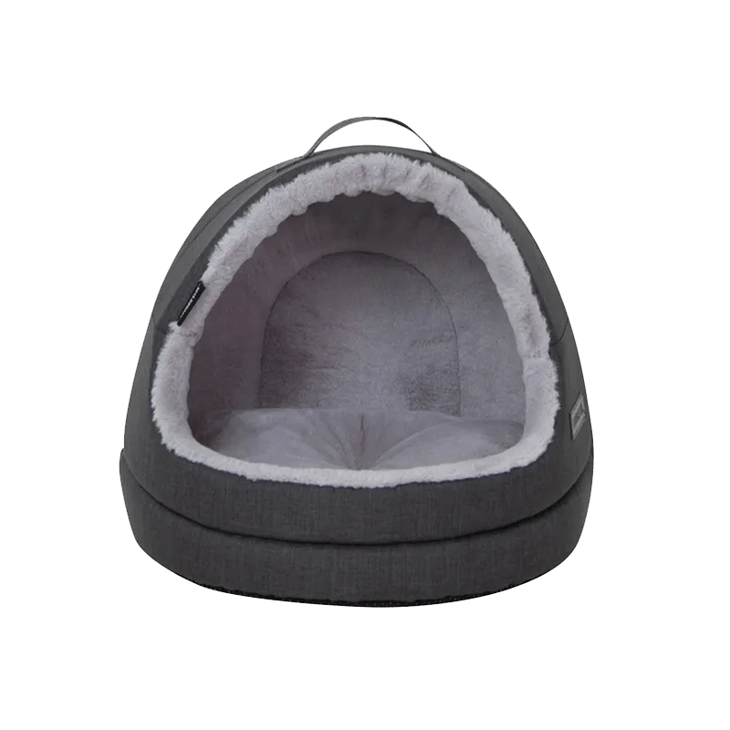 Water Resistant Oxford Charcoal Hooded Cat House